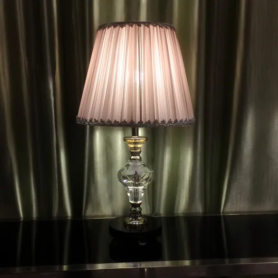 Роскошная Светодиодная лампа для спальни с розовым кристаллом|crystal table lamp|fashion
