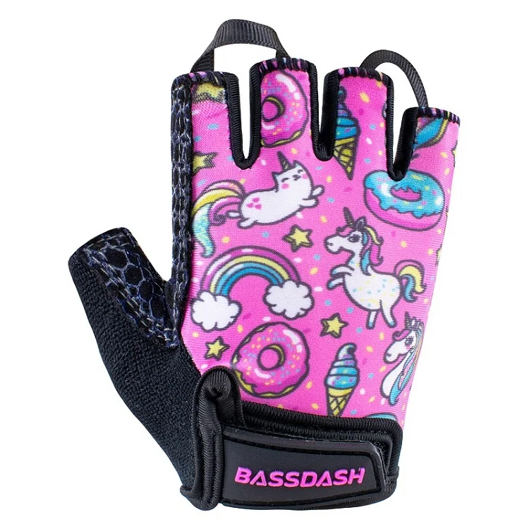Unicorn Bassdash UPF 50+ детские перчатки с мягкими захватывающими ладонями, УФ-защита для велосипедов, рыбалки для мальчиков и девочек 1-8 лет - Цвет: Unicorn