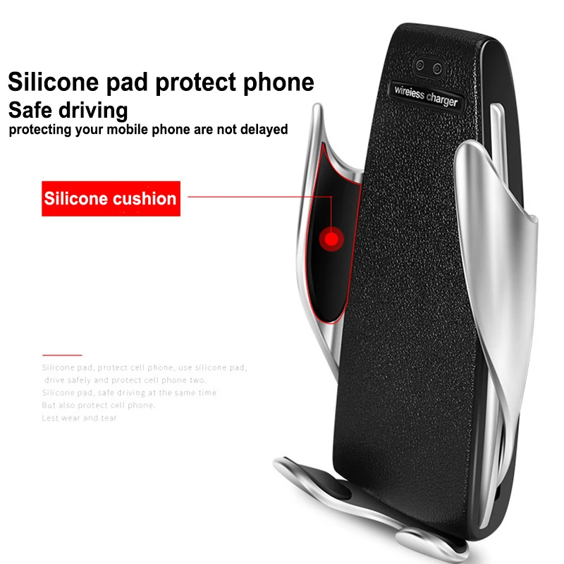 Беспроводное Автомобильное зарядное устройство 10 Вт автоматическое зажимное