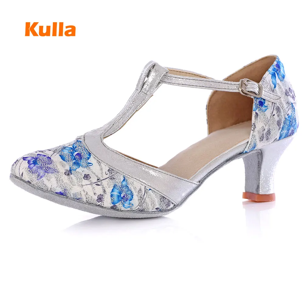Latin Dance Shoes Women Salsa Tango Dancing Shoes High-heeled 5/7CM Adult Soft Sole Ladies Girls Ballroom Wedding Sandals