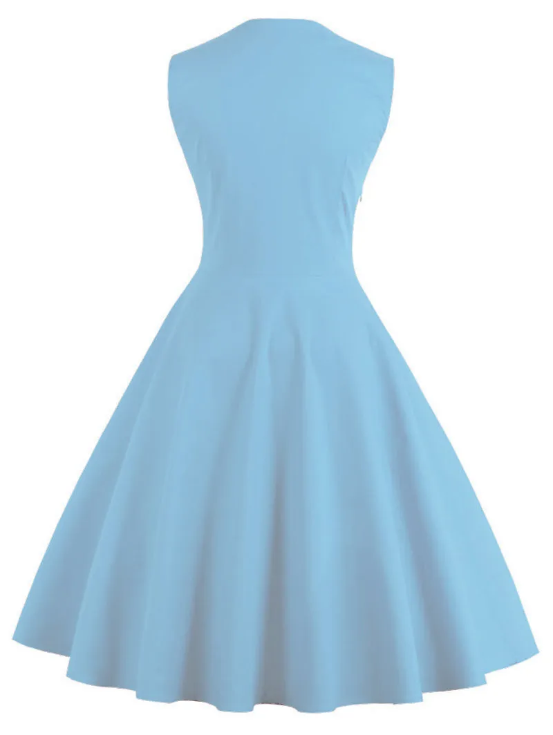Женское винтажное платье в стиле ретро, 4XL, новинка, 50 s, 60 s, в горошек, без рукавов, в стиле пэчворк, лето, красное платье, рокабилли, вечерние платья