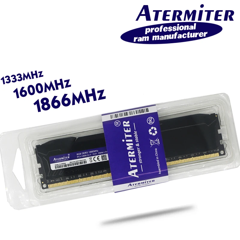 ОЗУ atermiter DDR3 для ПК Deskto radator8gb 4 Гб 2 PC3 1333 1600 1866 МГц 10600 12800 модуль памяти