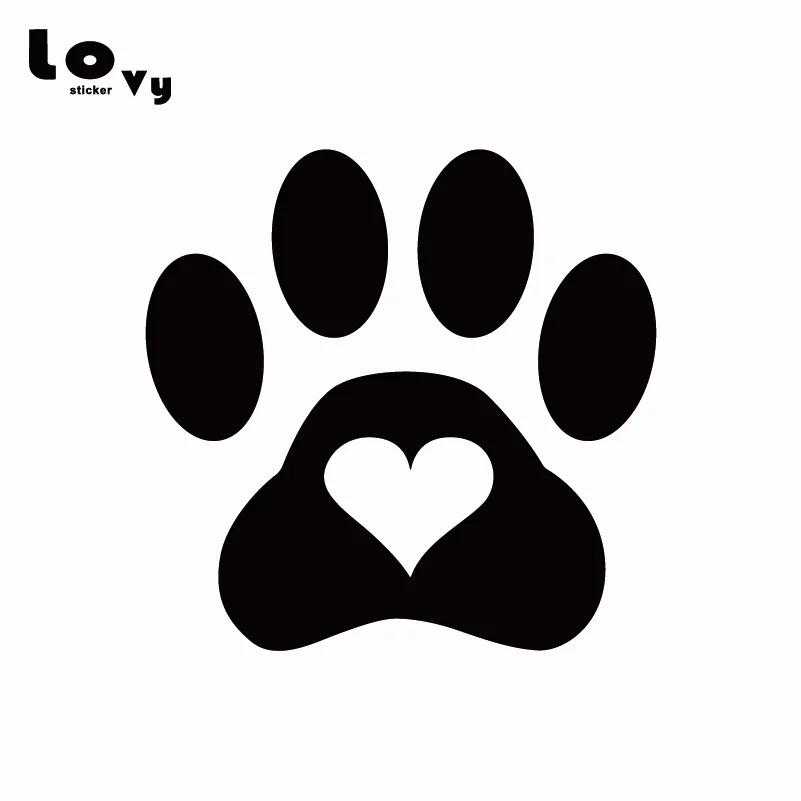 Love Dog отпечаток когтя виниловая Автомобильная мультяшная наклейка животное для