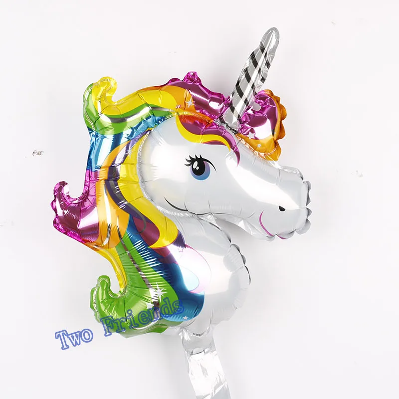 MN011B01 unicorn 1 шт. 18 дюймов воздушные шары из фольги в виде головы животного мини Лисичка игрушки День рождения украшения Детские ручные мячики детский душ вечерние принадлежности - Цвет: MN011B01 unicorn