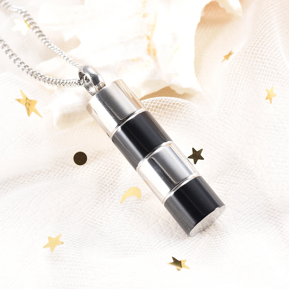 

Fashion Cylinder Pendant Memorial Jewelry Ashes Keepsake for Human Ash Holder Stainless Steel Cremation Urn Necklace