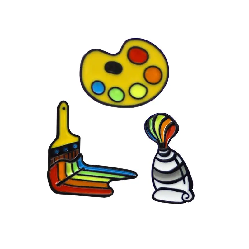 Модные арт Цвет Палитра для пигментов кисти брошь классические инструменты