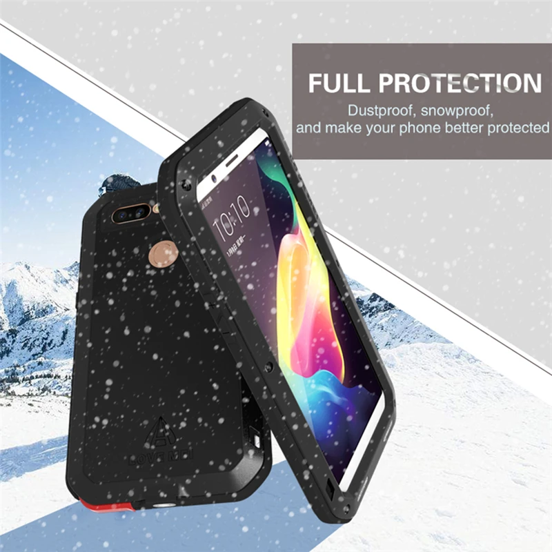Металлический армированный чехол Love Mei для OPPO R11s мощный алюминиевый ударопрочный