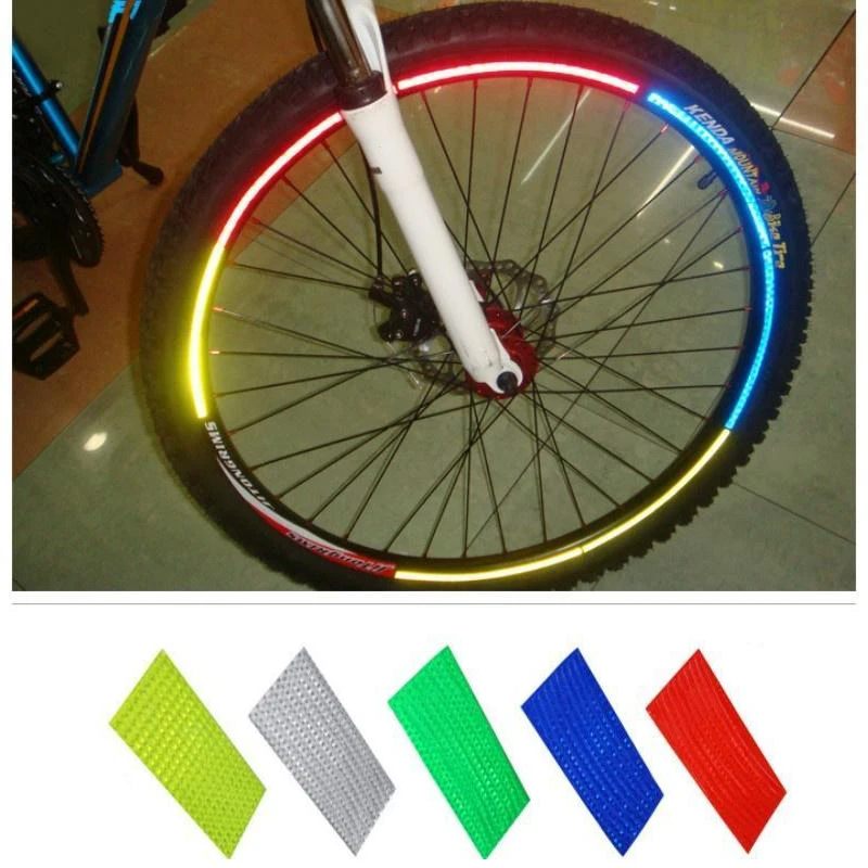 1pc Bicycle Tire Wheel Fluorescent Reflector Stickers on The Bike Rim Reflective Decal | Спорт и развлечения
