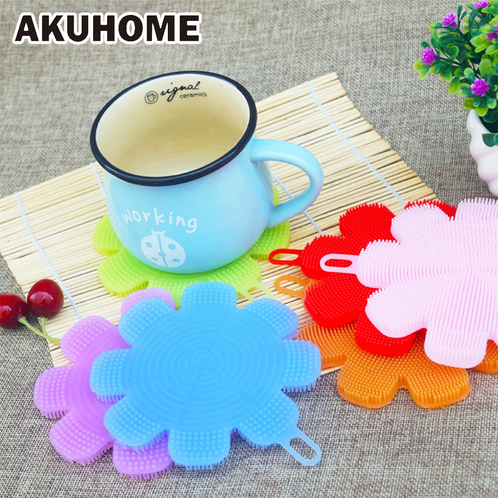 Food Grade Silicone Cleaning Brush Bowl Pot Fruit and Vegetable Can Be Used Repeatedly AKUHOME | Дом и сад