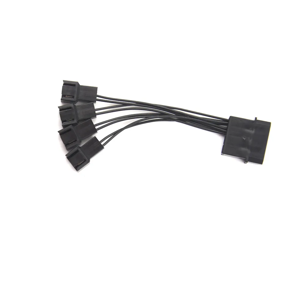 12 см 4 пути 3 Pin Компьютер мощность мульти вентилятор разъем прочный черный кабель