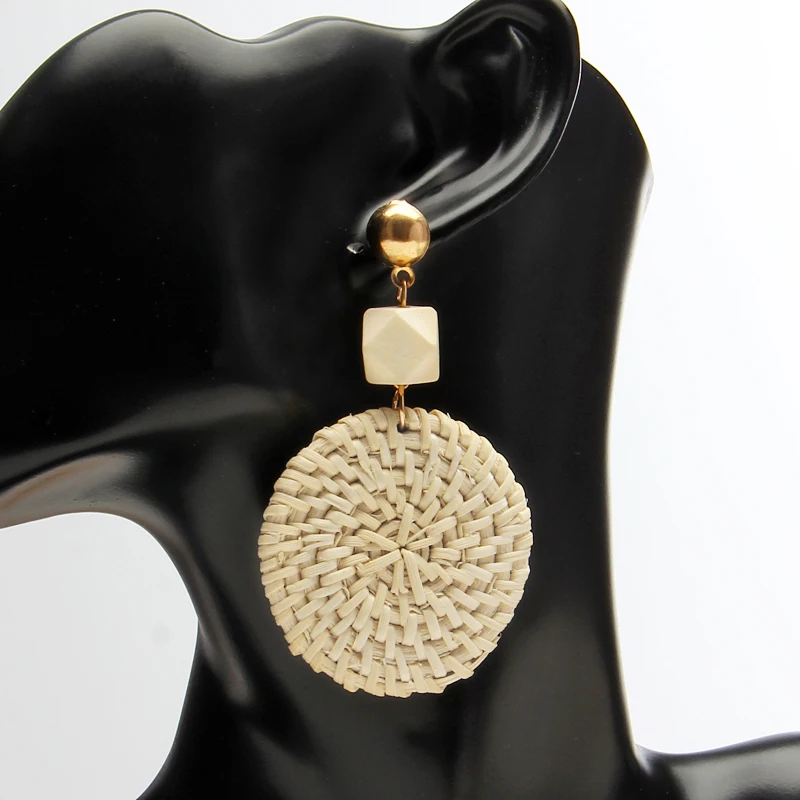 ZOSHI Multiple 2020 Korea Handmade Bamboo Braid Pendent Drop Earrings New Fashion Rattan Vine Knit Long For Women Girl | Украшения и