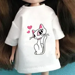 B Style 1 шт., коллекция 1/6 года, Одежда для куклы Pullip толстовка с героями мультфильмов для ob24 Azone Licca for Blyth, футболка 30 см, 1/6, аксессуары для куклы для Барби - Цвет: B Style