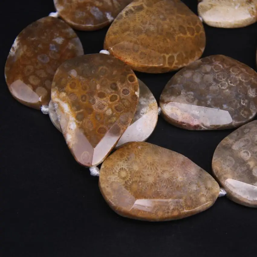 7-8PCS/strand Large Size Faceted Yellow Coral Jades Slab Nugget Beads Chrysanthemum Stone Agates Slice Pendants Jewelry Making | Украшения