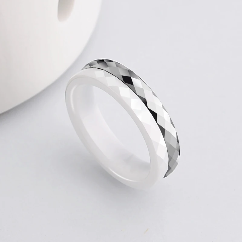 Новое поступление кольца из карбида вольфрама с черной/белой керамикой никогда