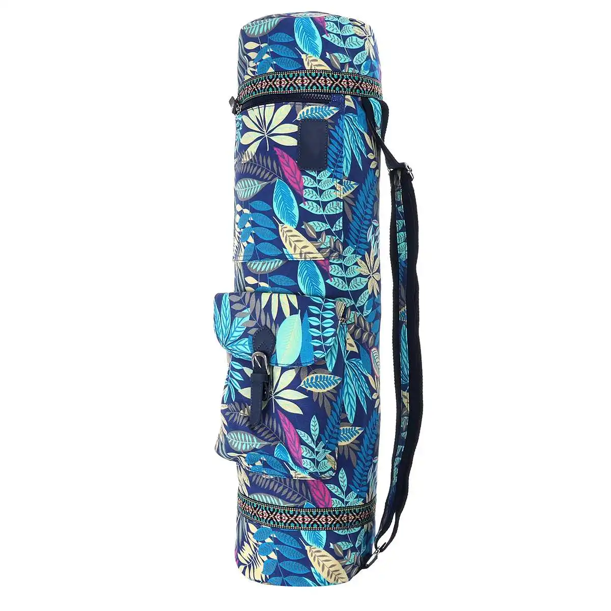 Blue Green Сумка для коврика для йоги, переносная сумка с принтом мандалы, Boho Коврик для йоги, тренажерного зала, фитнеса, спортивная сумка, наплечный ремень - Цвет: Blue Green