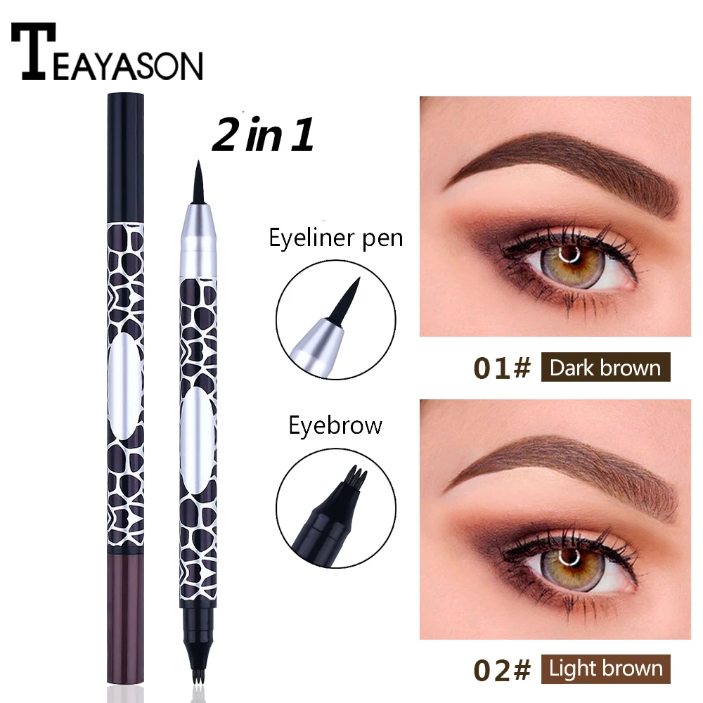 Жидкая подводка для глаз 2 в 1 фирменный карандаш бровей с микробандингом