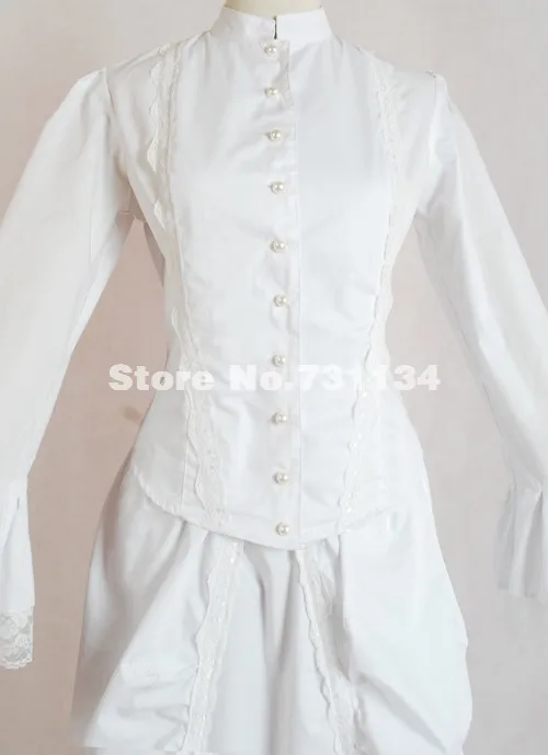 Элегантное и изящное белое хлопковое бальное платье 19-го века в пол