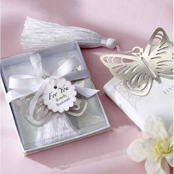 2019 Hollow Butterfly Bookmarks Metal With Mini Greeting Cards Tassels Kawaii Stationery Pendant Gifts Wedding Favors K6898 | Канцтовары