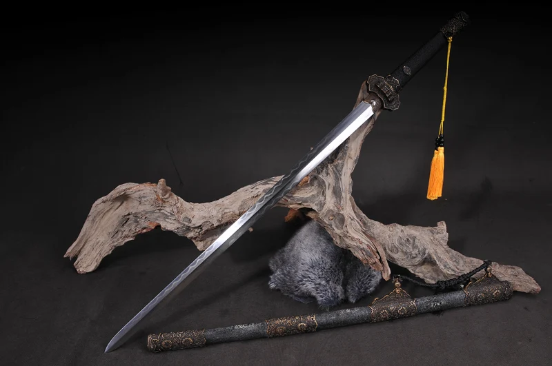 Китайский меч династии Тан прямое лезвие ручной работы Дамасская сложенная