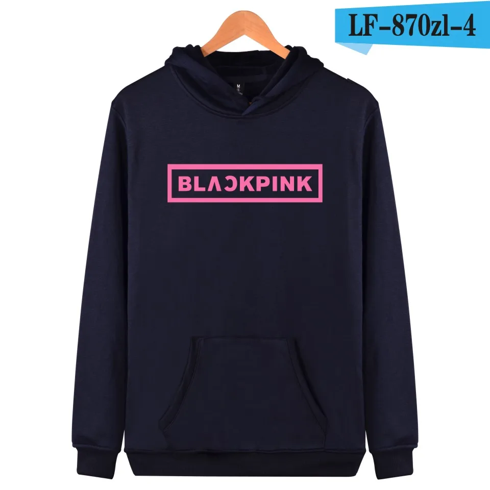 Darkblue Корейский KPOP девушка группа Blackpink толстовки кофты Женская обувь черного, розового цвета с капюшоном Толстовка Camisas Feminina KPOP одежда с принтом Blackpink - Цвет: Darkblue
