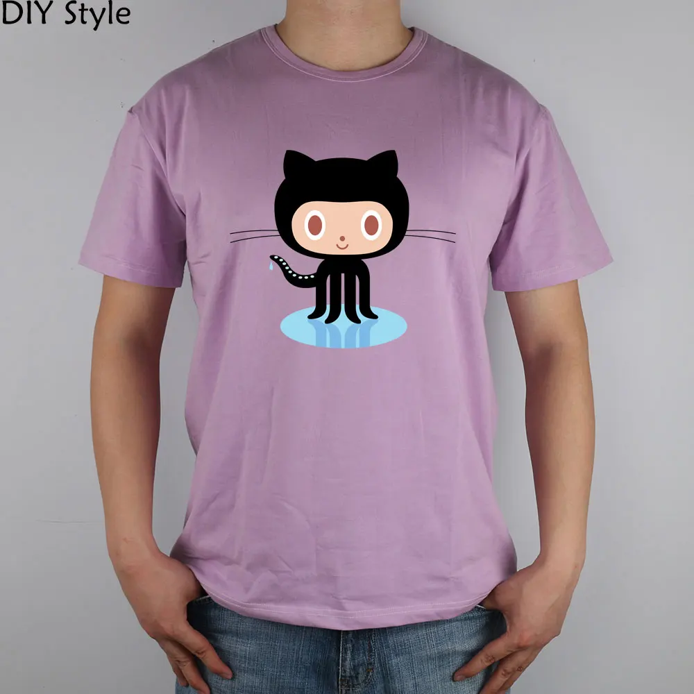 GitHub PEO футболка octocat Топ лайкра хлопок мужская футболка Новинка - Цвет: Лаванда