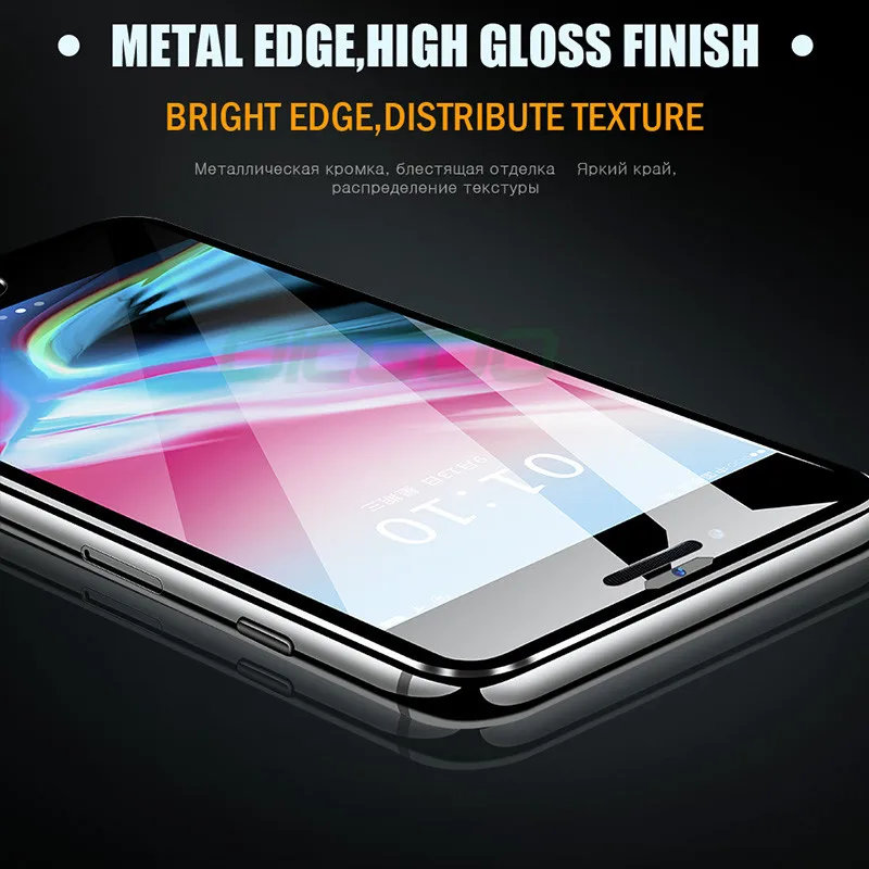 OICGOO 6D закаленное стекло с закругленными краями для iPhone 6 6s 7 8 Plus X 10 Защитная пленка