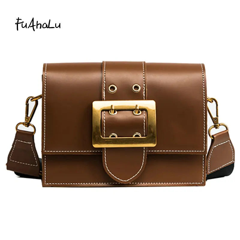 

FuAHaLu Fashion wide strap small square bag temperament wild simple Messenger shoulder bag