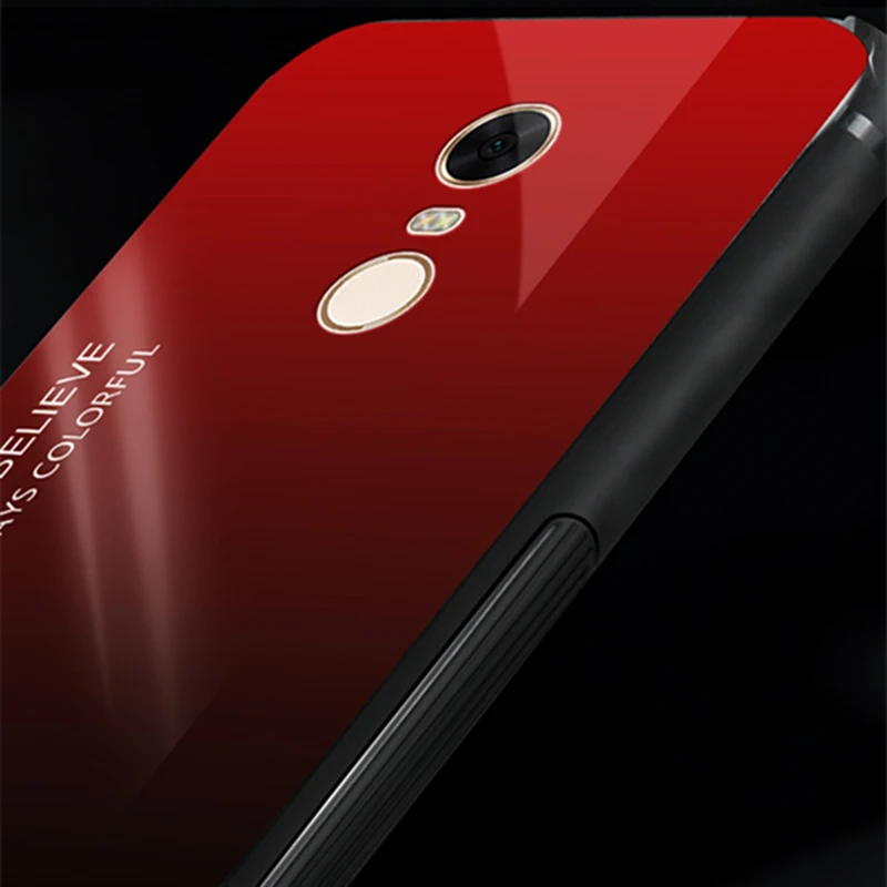 Модный градиентный чехол из закаленного стекла для Xiaomi Redmi 5, мягкий силиконовый защитный чехол-бампер для Redmi 5 PLus, классный чехол