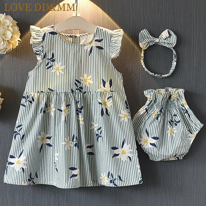 Комплекты для девочек LOVE DD & MM летние популярные модели милое платье в полоску с