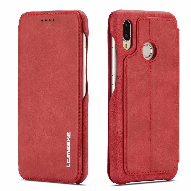 Красный Чехол для huawei P30 Lite, Магнитный чехол для телефона, чехол для huawei P30 Pro, чехол s, кожаный винтажный Чехол-кошелек, чехол для huawei P30 Pro - Цвет: Красный