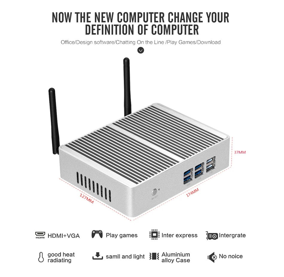 Новинка 3205 настольный мини компьютер Core i3 4010U 5005 U 4010Y i5 4210Y безвентиляторный микро