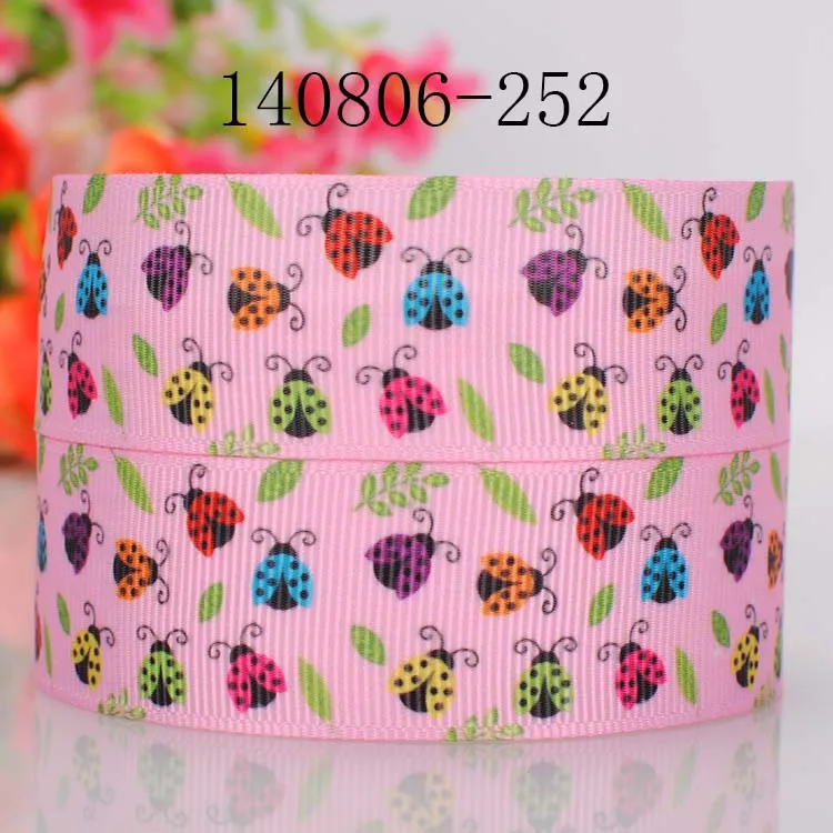 10 ярдов Различные размеры яркая лента с принтом божьей коровки из мультфильма