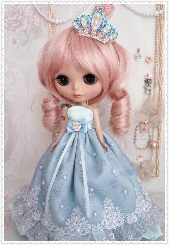 Ручной работы DIY 1/6 blyth Кукла одежда модные куклы кружевные аксессуары платье +