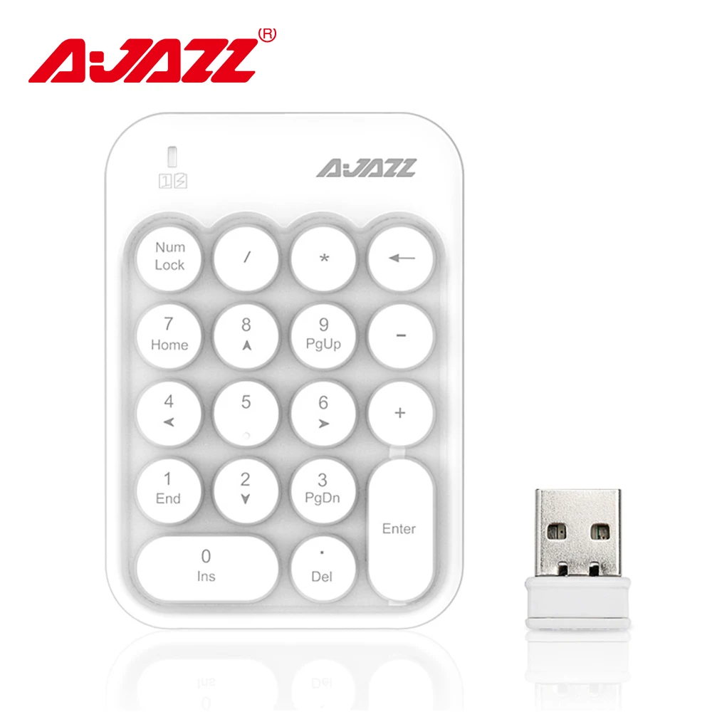 Ajazz AK18 2 4G Беспроводная цифровая клавиатура с USB цифрой мини 18 клавишная