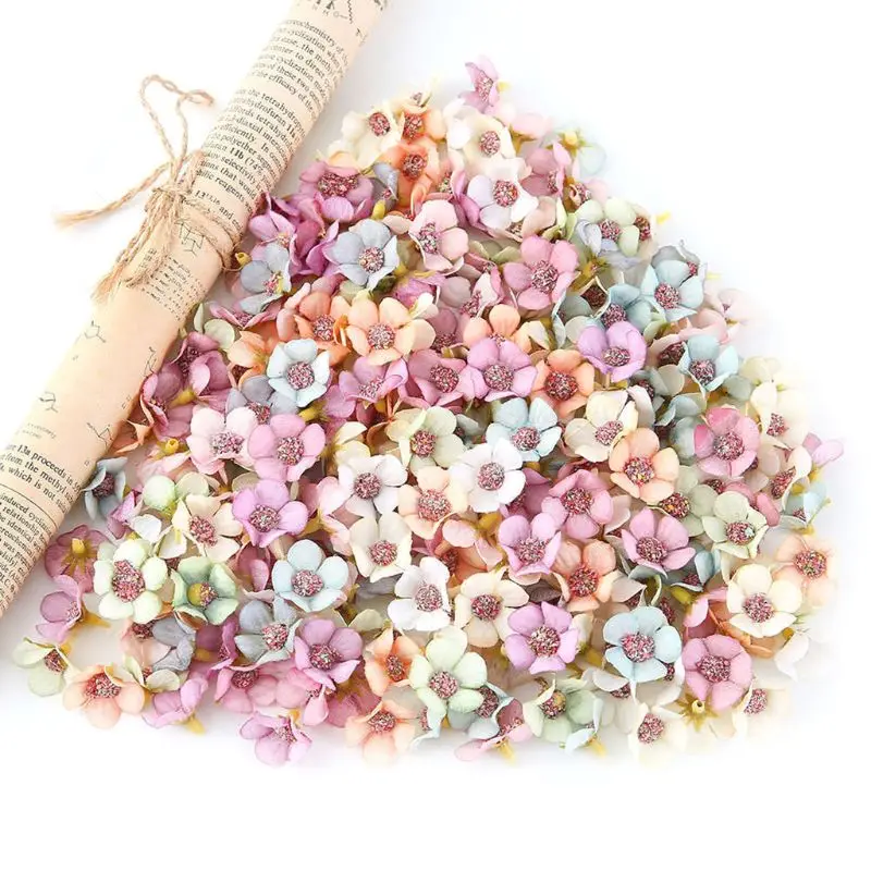 50Pcs 2cm Multicolor Daisy Flower Heads Mini Silk Artificial Flowers for Wreath Scrapbooking Home Wedding Decoration Random | Дом и сад