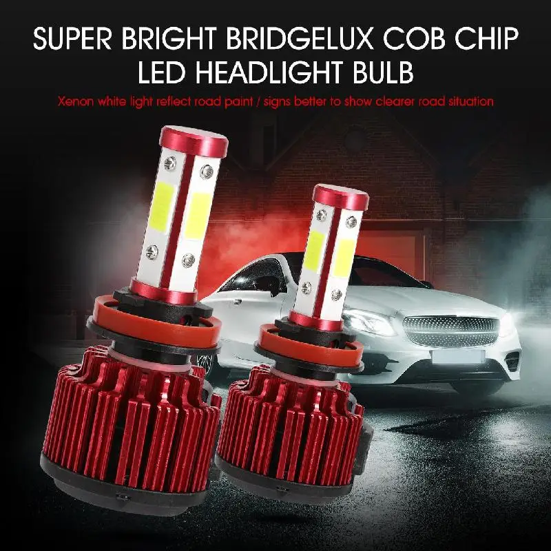 Oslamp 4 стороны COB чипы H7 ближнего света H11 дальнего света светодиодный головной светильник 100 Вт 10000лм Автомобильные фары 12 в автомобильный светильник для Ford Kuga