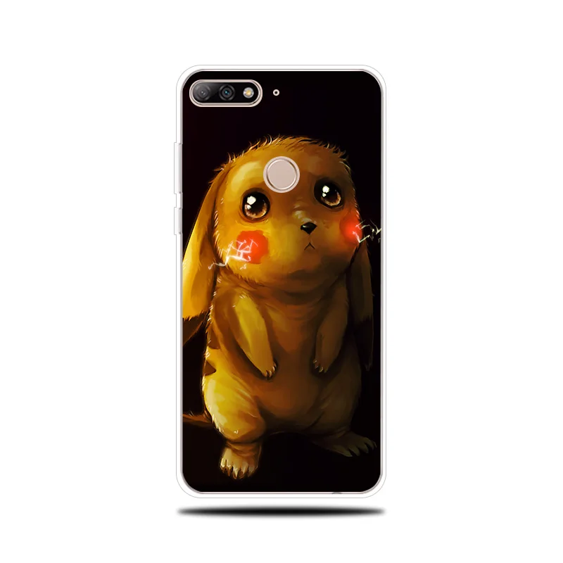 Rabbit Pikachu Silicone Phone Case For Huawei Y5 Y6 ii Prime 2017 2018 Cover Y7 Pro Y9 2019 |