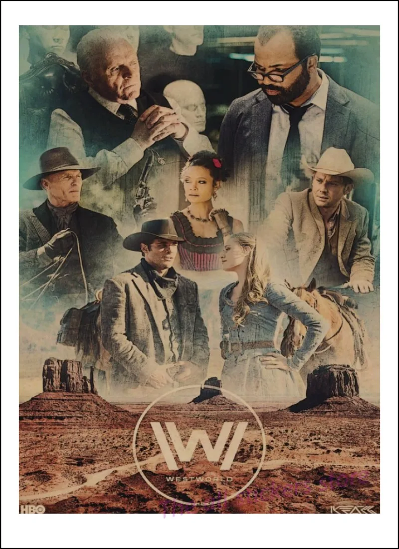 Hbo Westworld в винтажном стиле Плакаты. ретро плакат крафт бумага Бумага ручной