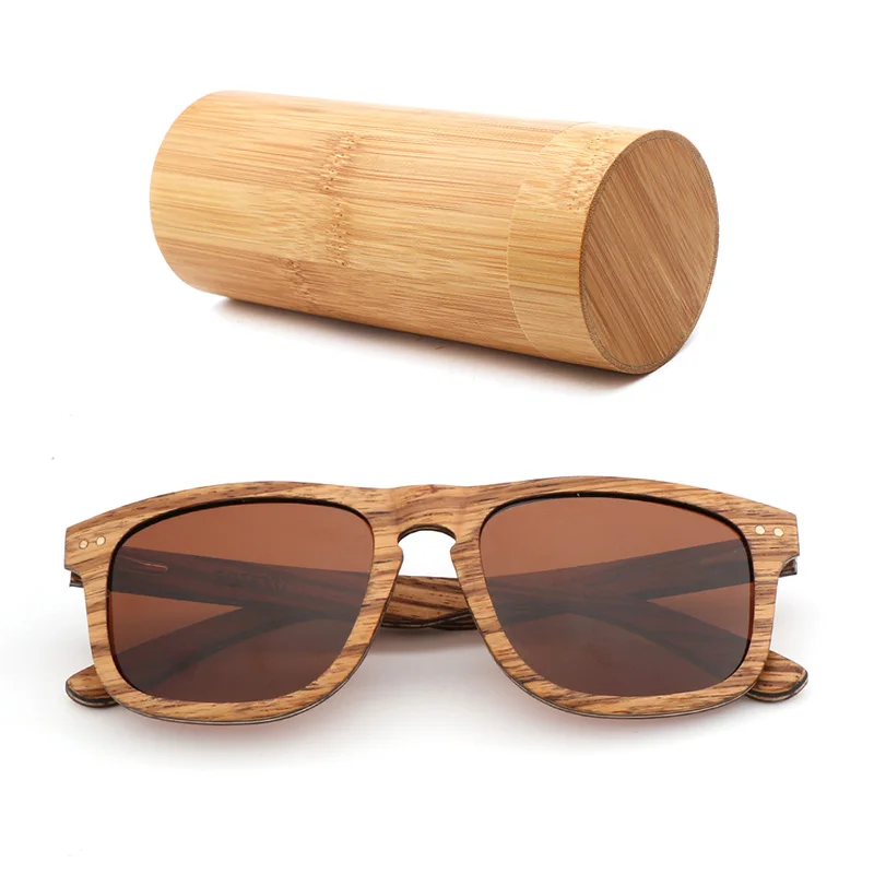 bamboo box Винтаж мужские солнцезащитные очки деревянные путешествия пляжные Для женщин Брендовая Дизайнерская обувь поляризационные UV400 очки из бамбукового дерева Óculos de sol mascu - Цвет линз: bamboo box