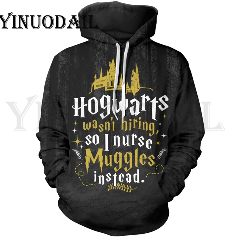 Wizardry Hufflepuff толстовка с 3D принтом и карманом Хогвартс Гриффиндор унисекс Толстовка костюм толстовки Мужская одежда