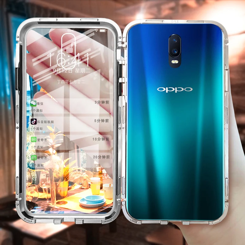 Магнитный флип-чехол для OPPO Realme 3 Pro чехол s Закаленное стекло задняя крышка Oppo R17 Pro R15 мечта зеркальный бампер Realme X Lite чехол