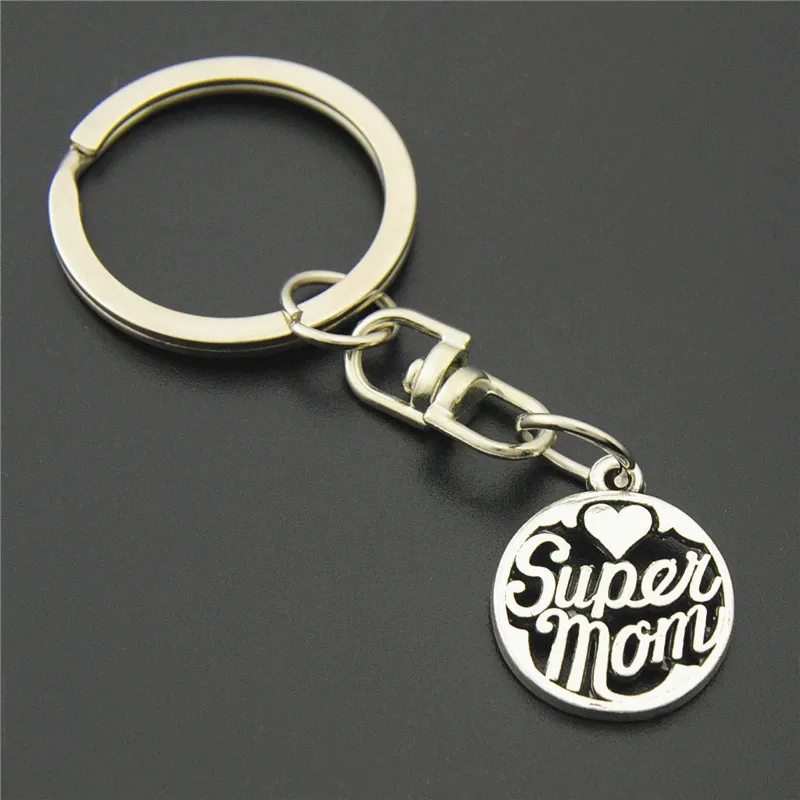 1 шт. брелок для ключей Super Mom круглый сделай сам подарок на день матери|key chain|key ringkey