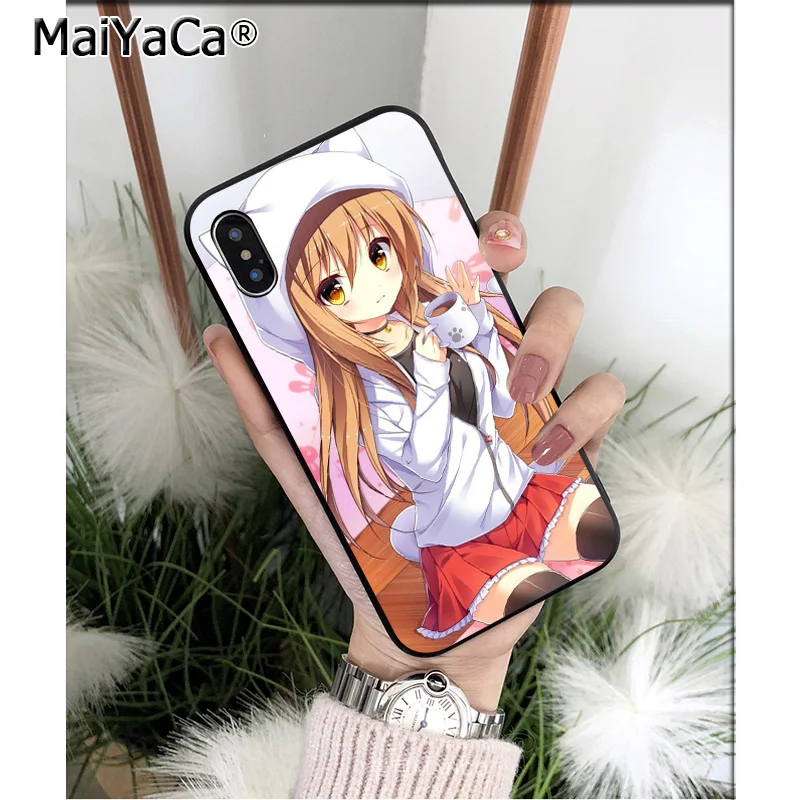 MaiYaCa аниме kawaii Девушка черный ТПУ мягкий чехол для телефона iPhone 8 7 6 6S Plus 5 5S SE XR X XS MAX