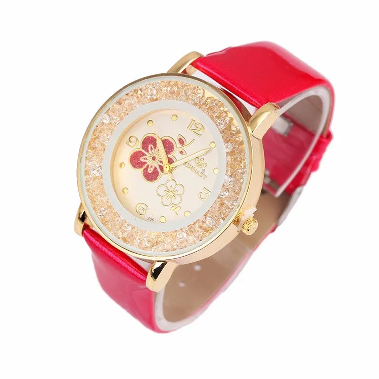 2016 мужские и женские Лидирующий бренд кварцевые часы с цветком желе циферблат