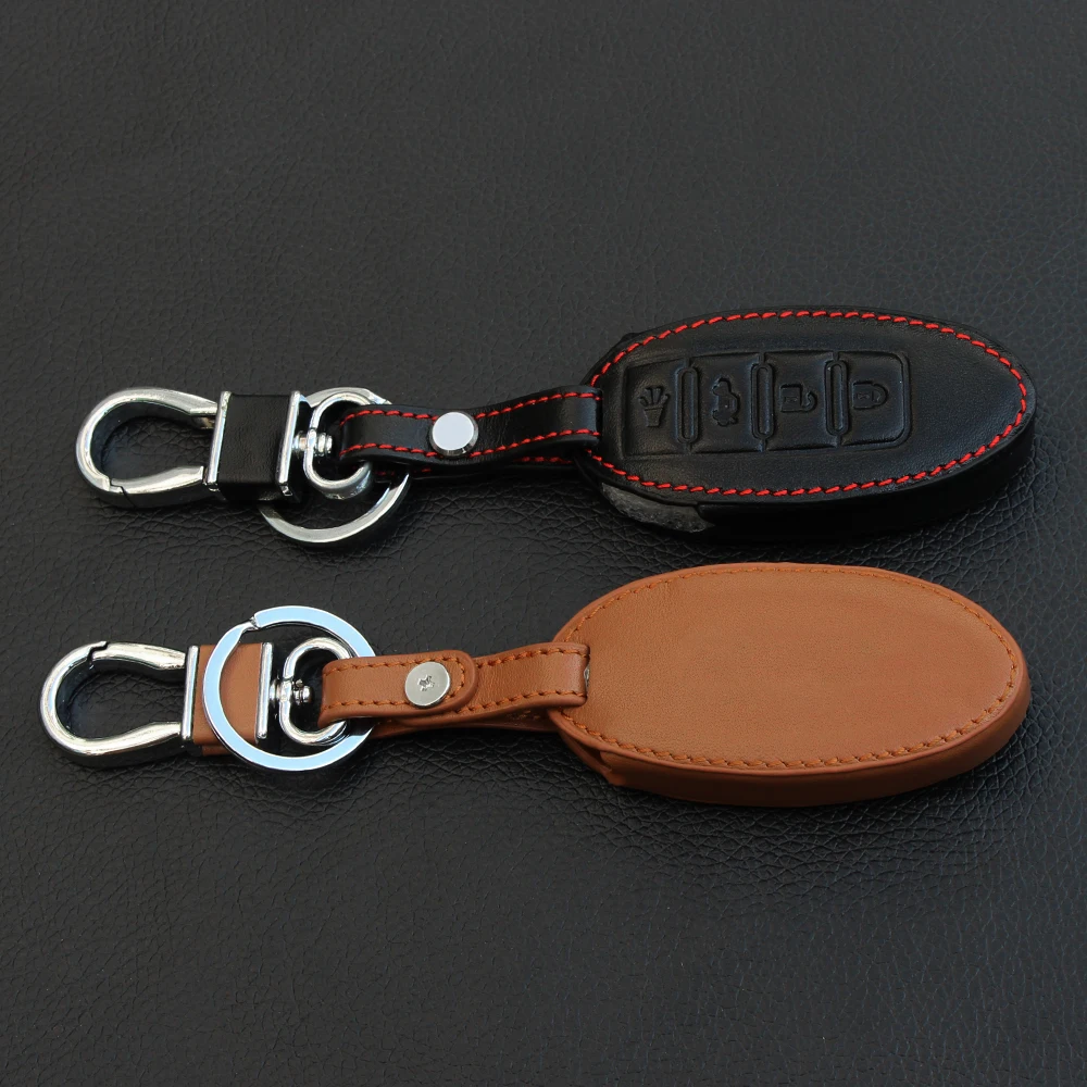 4 кнопки из натуральной кожи автомобильный держатель для ключей чехол Infiniti EX FX G25