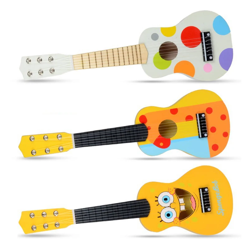 Деревянные детские музыкальные игрушки Мини небольшой Гитары может играть 21