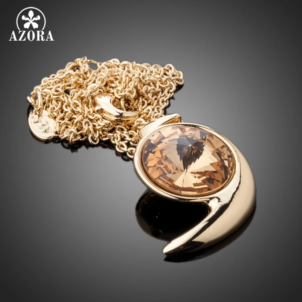 Ювелирное ожерелье с австрийским хрусталем Stellux AZORA золотистый улиткой TN0102|necklace