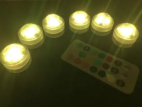 12 шт./лот с дистанционным управлением smd чайный светильник погружной Floralyte tealight