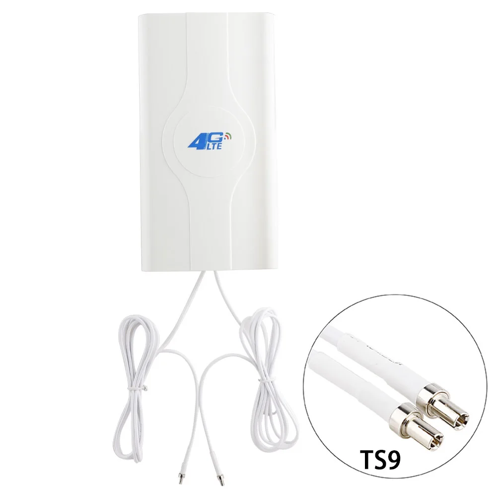 TS9 Connector 88dBI 4G LTE Антенна мобильная антенна усилитель сигнала mImo панельная антенна 2* SMA-male/TS9/CRC9 разъем с 2 м кабелем - Цвет: TS9 Connector
