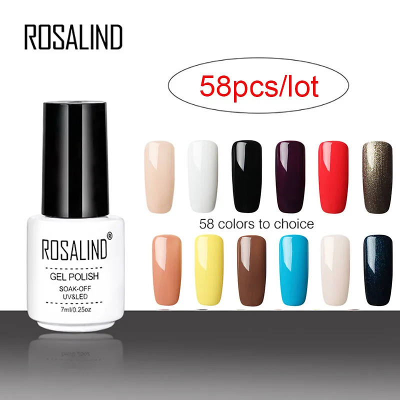 ROSALIND набор гель-лаков для ногтей vernis Полупостоянный праймер для ногтей замочить верхнее покрытие белая бутылка для геля лак - Цвет: RC-ANY58